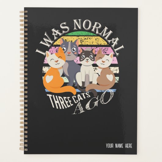 3匹も前は普通の猫だった |猫おもしろいプリン プランナー手帳 (正面)