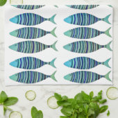 3匹ストライプの魚 キッチンタオル (折り畳み)
