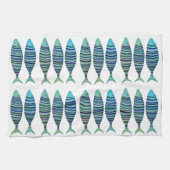 3匹ストライプの魚 キッチンタオル (横)