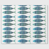 3匹ストライプの魚 ラッピングペーパー (フラット)
