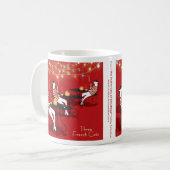 3匹フランスのの猫…ホリデー コーヒーマグカップ (正面左)