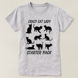 3匹熱狂するの猫が登場する「キャットレディースターターパック」 Tシャツ