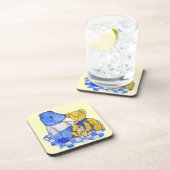 3匹絵画の非常に可愛い老テディベア コースター (右側)