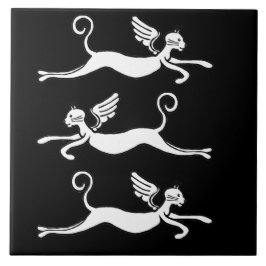 3匹飛んでいる猫 タイル