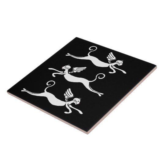 3匹飛んでいる猫 タイル (側面)