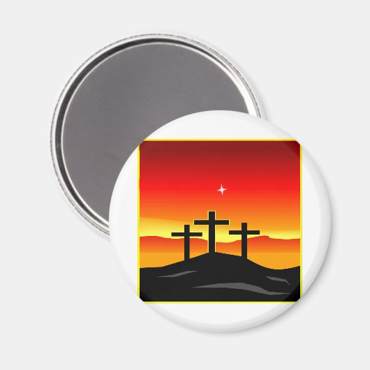 3十字型の日没 マグネット (正面/裏面)