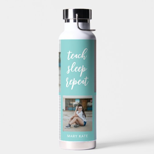 3単語コラージュ編集可能カラーウォーターボトル ウォーターボトル (左面)