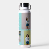 3単語コラージュ編集可能カラーウォーターボトル ウォーターボトル (背面)