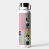 3単語コラージュ編集可能カラーウォーターボトル ウォーターボトル (背面)