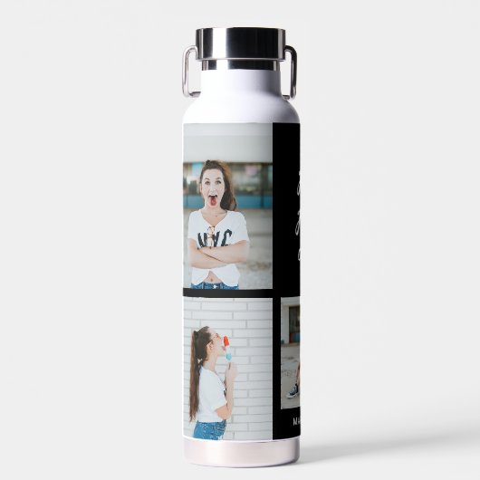 3単語コラージュ編集可能カラーウォーターボトル ウォーターボトル (正面)