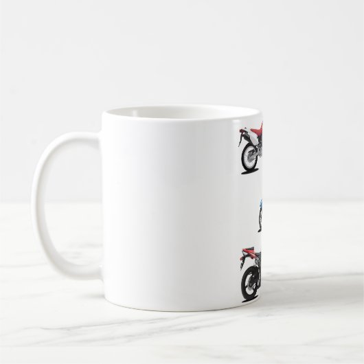 3台のオートバイのマグ コーヒーマグカップ (左)