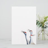 3台のサンドヒルクレーン写真文房具紙 便箋 (スタンド正面)