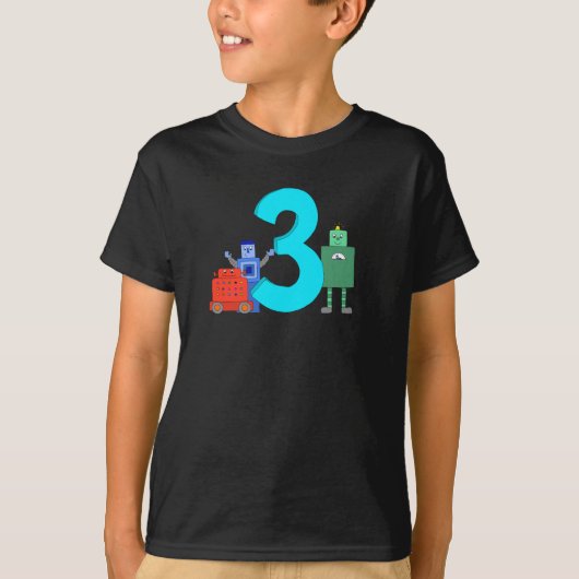 3台のロボット Tシャツ (正面)