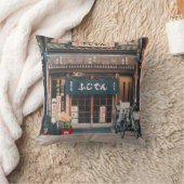 3台の自転車を前に置く建物 クッション (ブランケット)