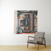 3台の自転車を前に置く建物 タペストリー (インサイチュ(横))