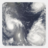 3台の違う台風 スクエアシール (正面)