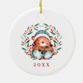 3名のクリスマスベアの家族 セラミックオーナメント (裏面)