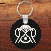 3名猿みづる見ざる不吉な絵文字を見る キーホルダー (正面)