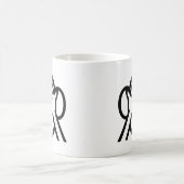 3名猿みづる見ざる不吉な絵文字を見る コーヒーマグカップ (中央)