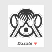 3名猿みづる見ざる不吉な絵文字を見る シール (シート)