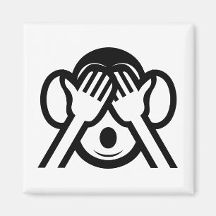 3名猿みづる見ざる不吉な絵文字を見る マグネット