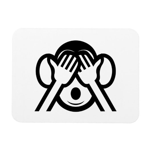 3名猿みづる見ざる不吉な絵文字を見る マグネット (横)