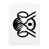 3名猿みづる見ざる不吉な絵文字を見る マグネット (縦)