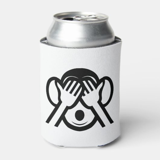 3名猿みづる見ざる不吉な絵文字を見る 缶クーラー (缶正面)