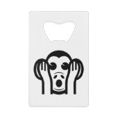 3名猿キカザル聞かざる悪い絵文字を聞かない クレジットカード栓抜き (正面)