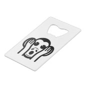 3名猿キカザル聞かざる悪い絵文字を聞かない クレジットカード栓抜き (裏面アングル)