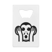 3名猿キカザル聞かざる悪い絵文字を聞かない クレジットカード栓抜き (裏面)