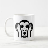 3名猿キカザル聞かざる悪い絵文字を聞かない コーヒーマグカップ (左)