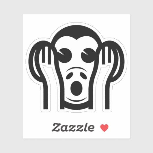 3名猿キカザル聞かざる悪い絵文字を聞かない シール (シート)