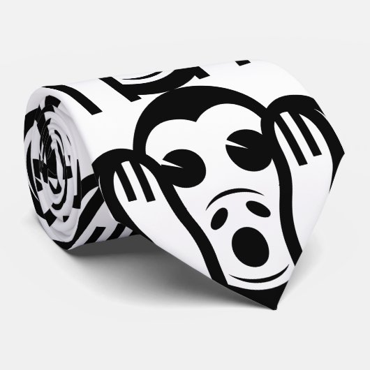 3名猿キカザル聞かざる悪い絵文字を聞かない ネクタイ (ロール)