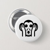 3名猿キカザル聞かざる悪い絵文字を聞かない 缶バッジ (正面&裏面)