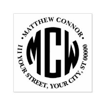 3名門私立校風のイニシャル円モノグラム額住所