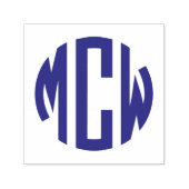 3名門私立校風のイニシャル円モノグラム セルフインキングスタンプ (デザイン)