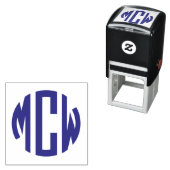 3名門私立校風のイニシャル円モノグラム セルフインキングスタンプ (インサイチュ)