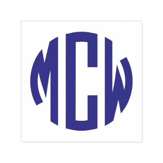 3名門私立校風のイニシャル円モノグラム セルフインキングスタンプ (デザイン)