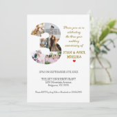 3周年オリジナル写真ウェディングアニバーサリー 招待状 (スタンド正面)