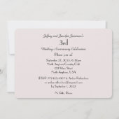 3周年パーティー エレガント 上品 ピンクのバラ 招待状 (裏面)