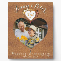 3周年レザーイメージ結婚記念日写真ハート