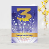 3周年回復記念の太字数字 カード (黄色い花)