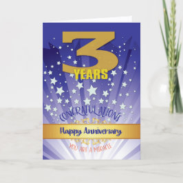 3周年回復記念の太字数字 カード