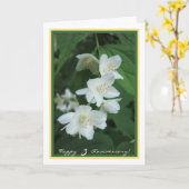 3周年結婚記念日の願い 3つのジャスミンの花 カード (黄色い花)