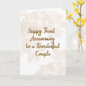 3周年結婚記念日カード　茶色の花 カード (黄色い花)