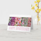 3周年記念カ結婚ードパステルバラ カード (黄色い花)