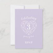 3周年記念クリスタルハート返信RSVP 出欠カード (裏面)