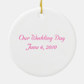 3周年記念ピンクカーネーション セラミックオーナメント (裏面)