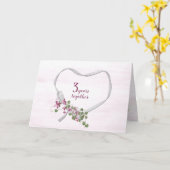 3周年記念リボンハートカード カード (黄色い花)